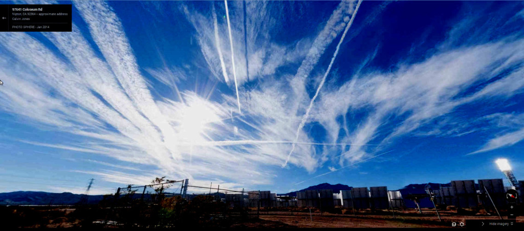 Chemtrails photographed over Dry Lake, California